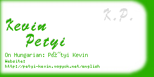 kevin petyi business card